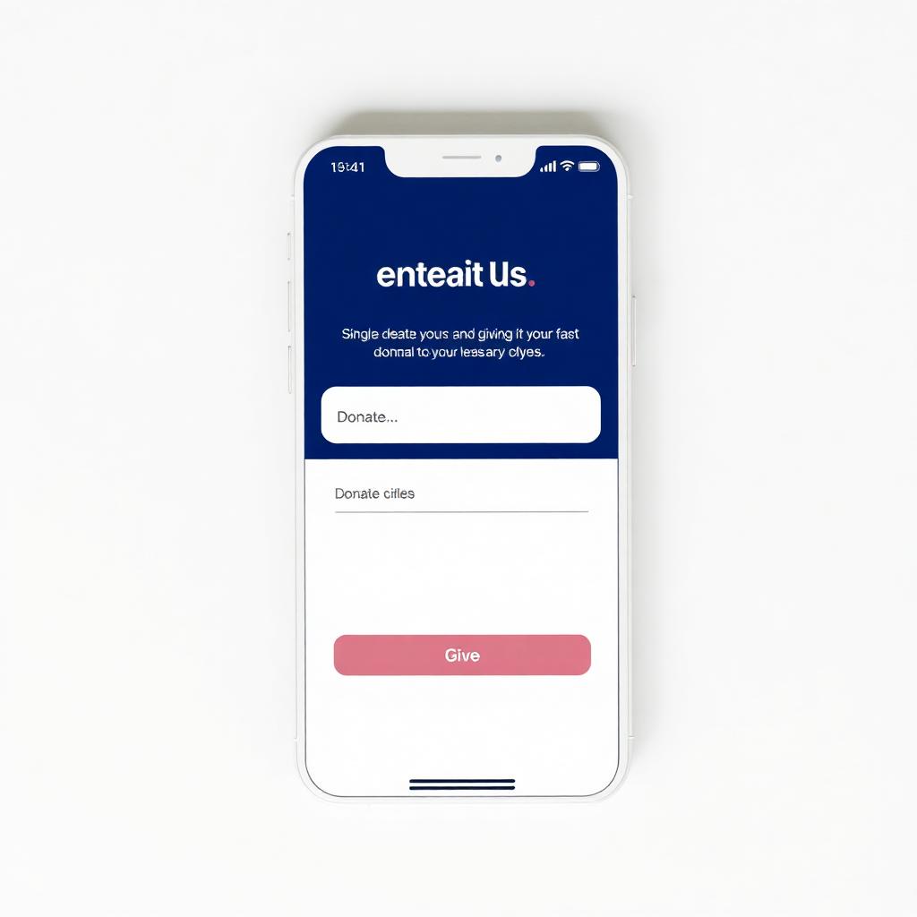 Mobile giving app mockup